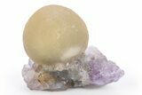 Botryoidal Yellow-Green Fluorite on Amethyst - India #305989-1